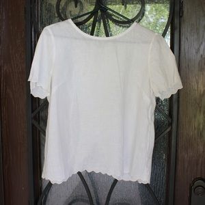 JCREW white petal tee